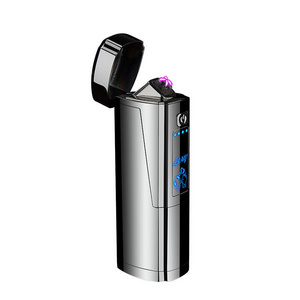 High Quality Customized Led Screen Six Arc Lighter,Fashion Metal Usb Rechargeable Plasma Double Arc Cigarette Lighter