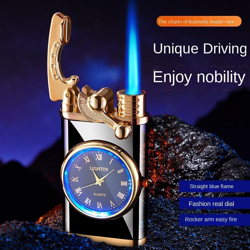 Newest Creative Multi functional Gas Lighter Clock Lighter With Clock