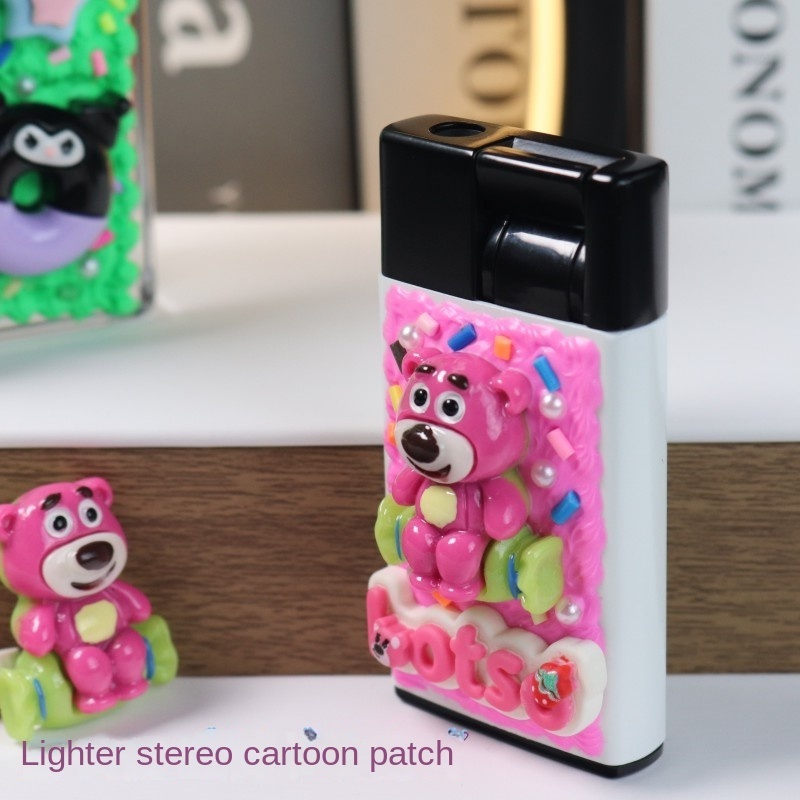 Stereoscopic Cartoon Shape Windproof Blue Flame Lighter Metal Body Lighter Custom Cartoon Lighter