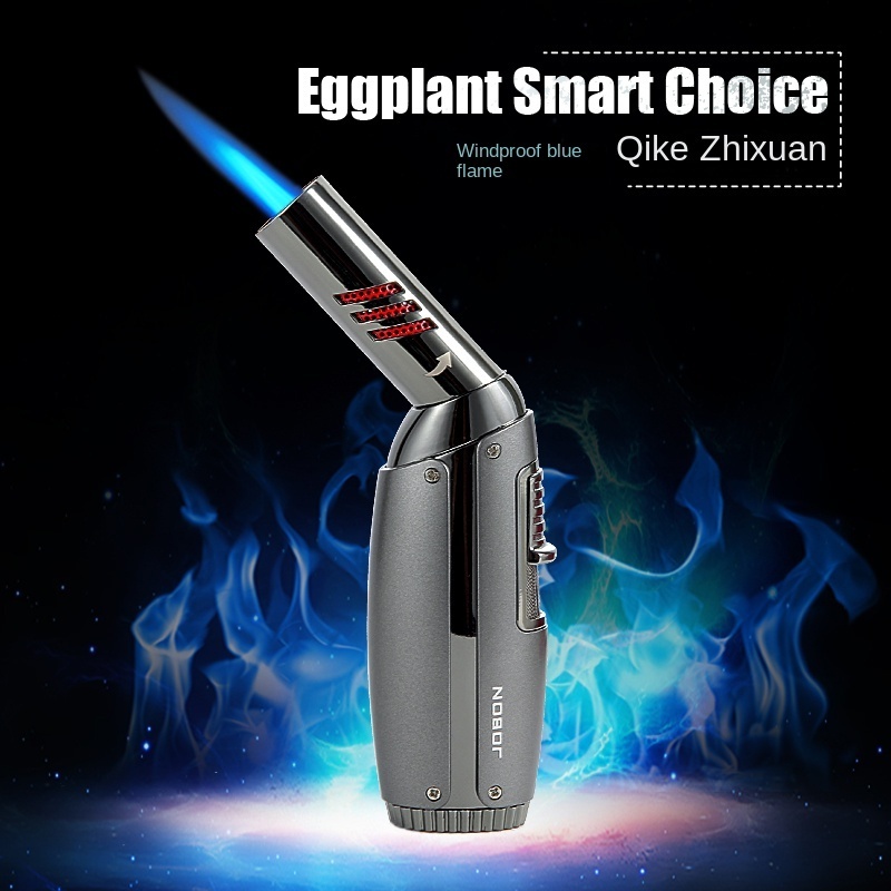 Hot sale triple flames custom logos remove nozzle slant torch lighter for wholesale