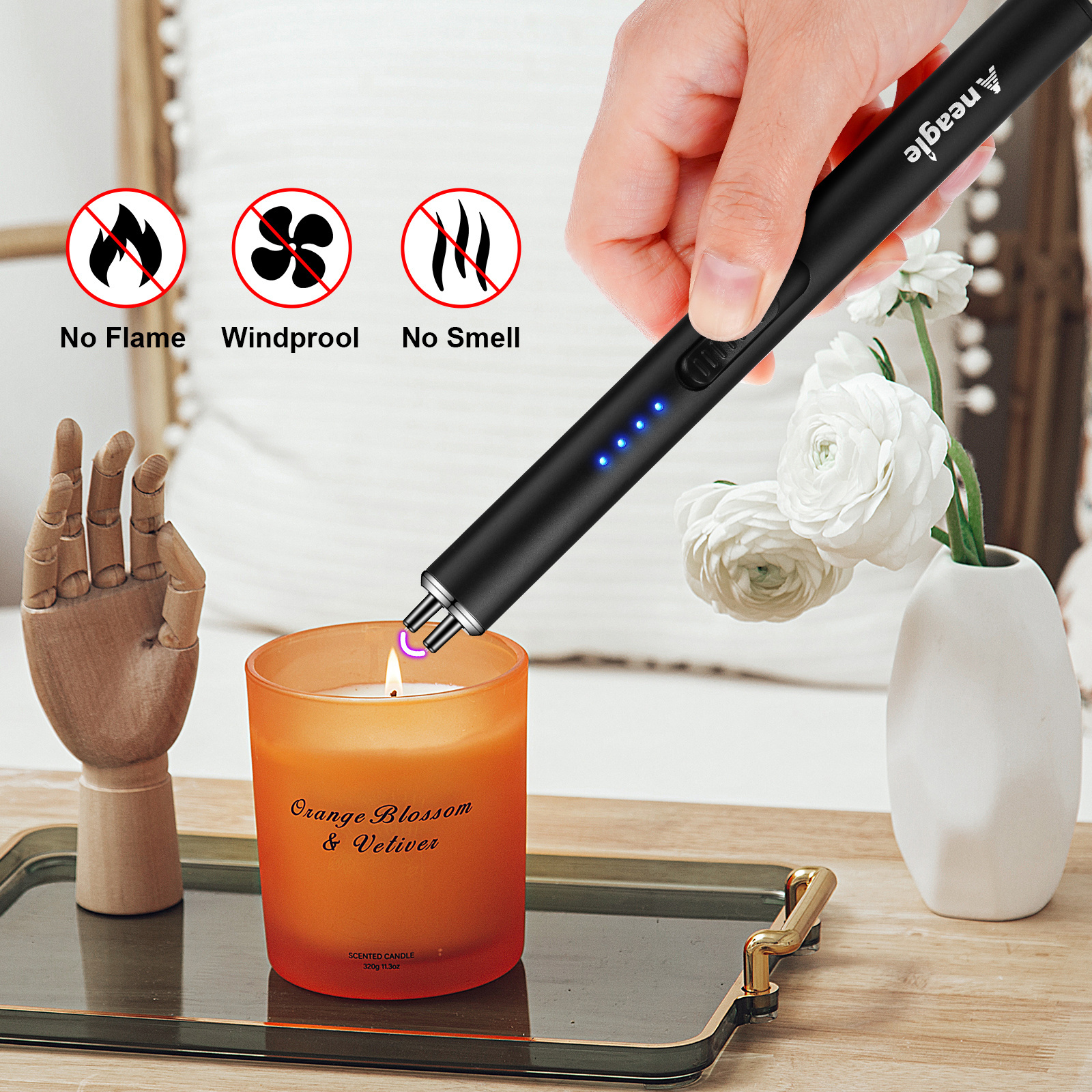 New style USb Rechargeable candle gadgets custom Lighter Electric kitchen Cigarette electronic lighter