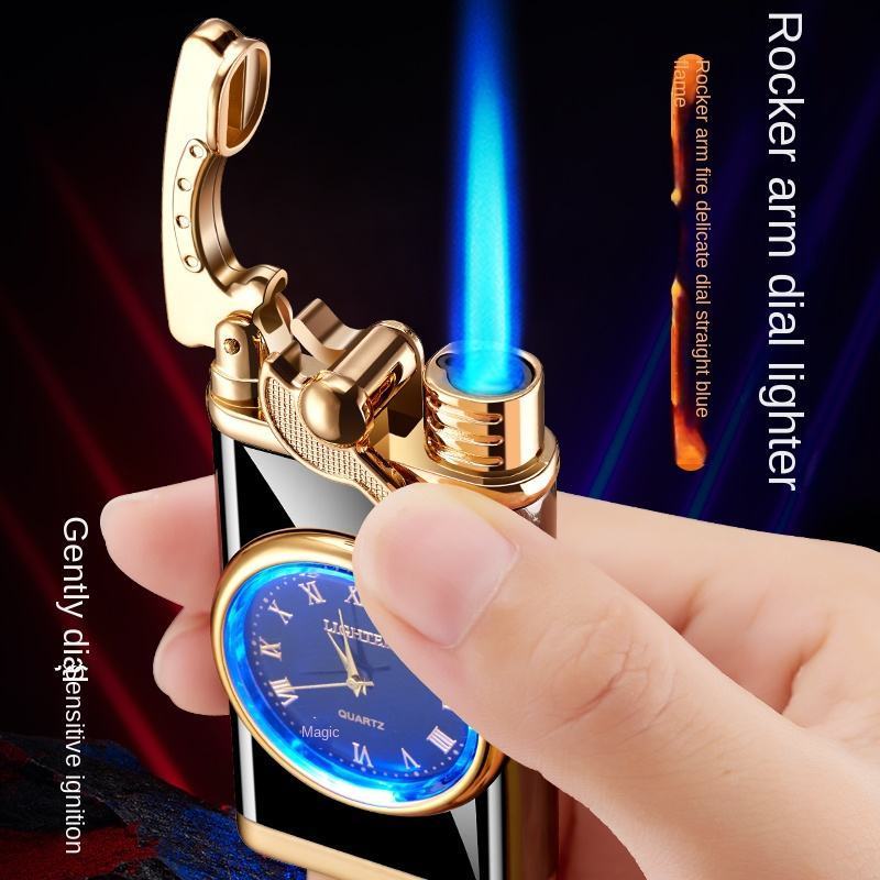 Newest Creative Multi functional Gas Lighter Clock Lighter With Clock