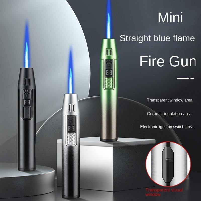 Wholesale Refillable Butane Lighter Direct Injection Spray Gun Lighter Windproof Jet Flame Lighter