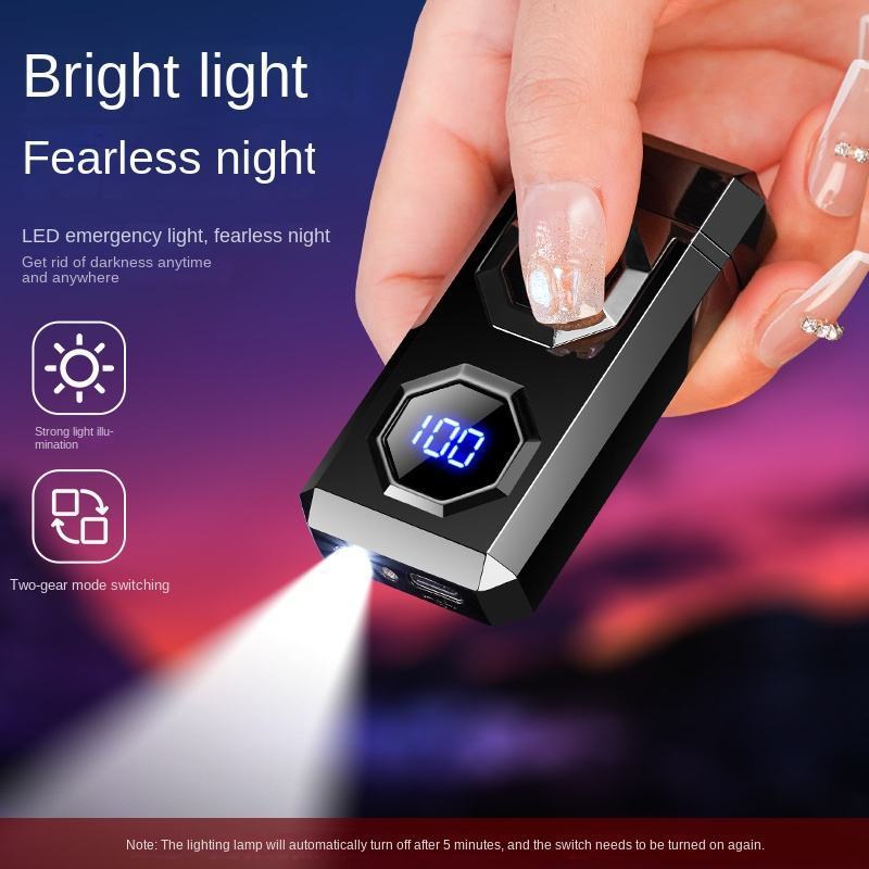 factory direct supply dual arc lighter electric arc lighter led rechargeable mini flashlight torch lighter