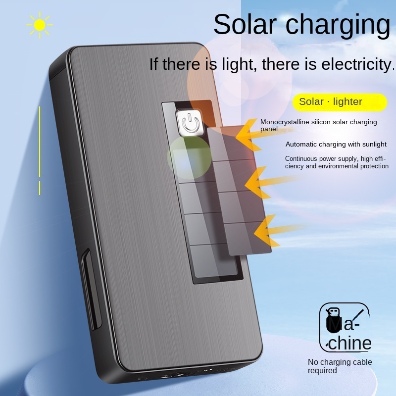 Green Energy Creative Solar Lighter Charging Portable Cigar Lighter Torch Support Custom Logo