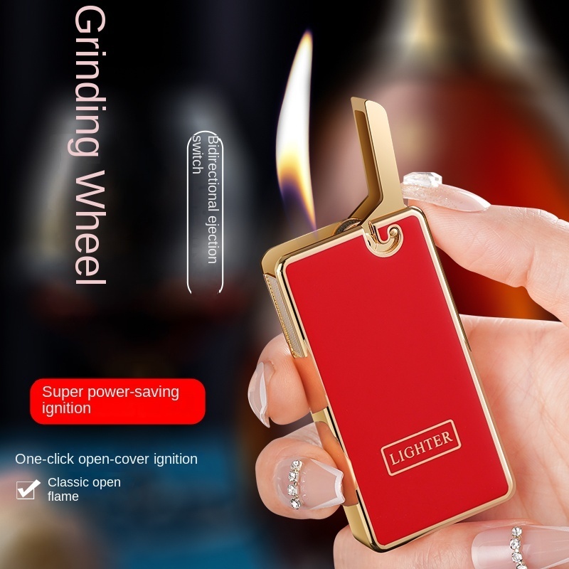 Wholesale Lighter Creative Pattern Ultra Thin Red Flame Windproof Lighter Torch Lighter For Cigarette