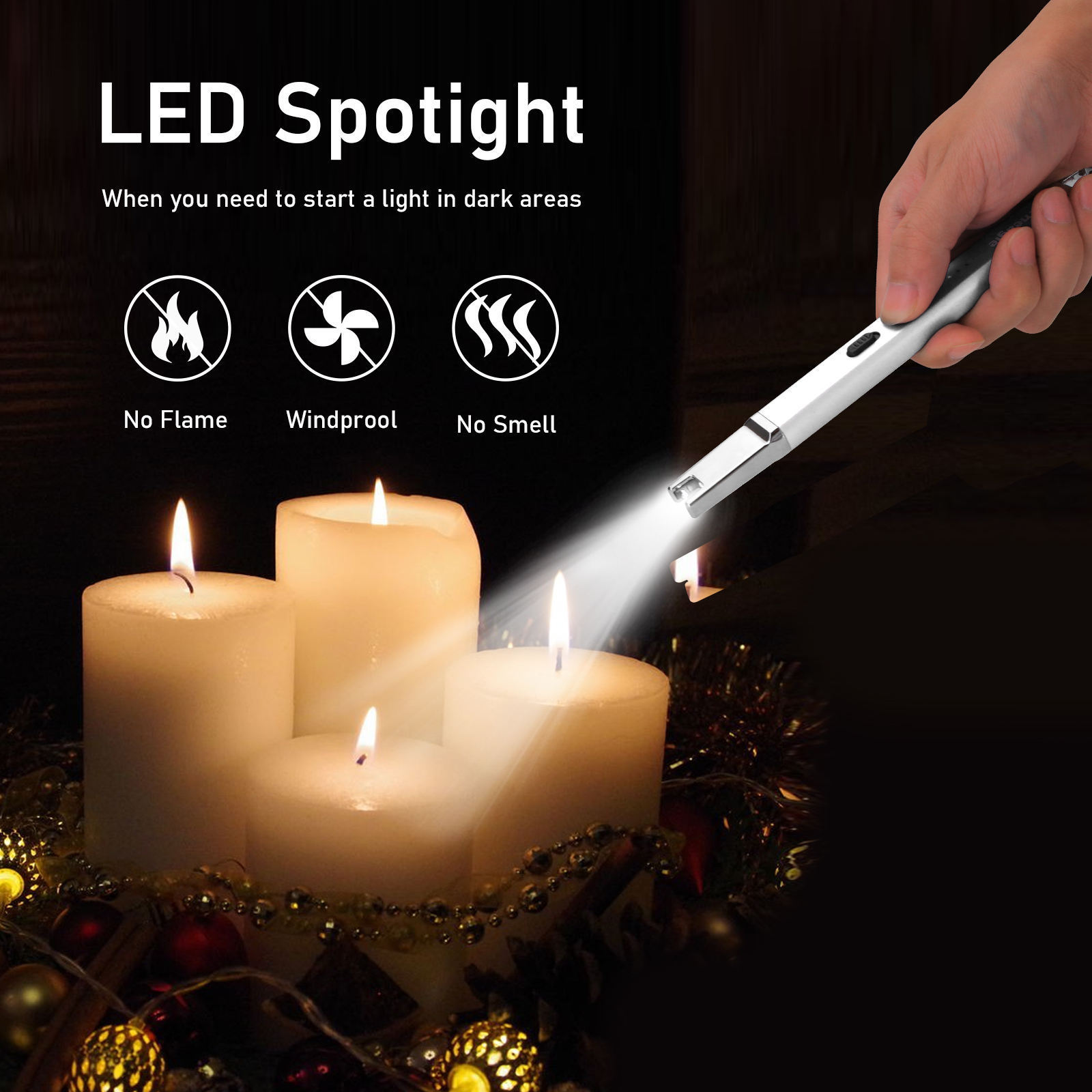 Chinese Wholesale Long Metal Usb Charging Plasma Pulsed Electrical Flameless Windproof Candle Lighter