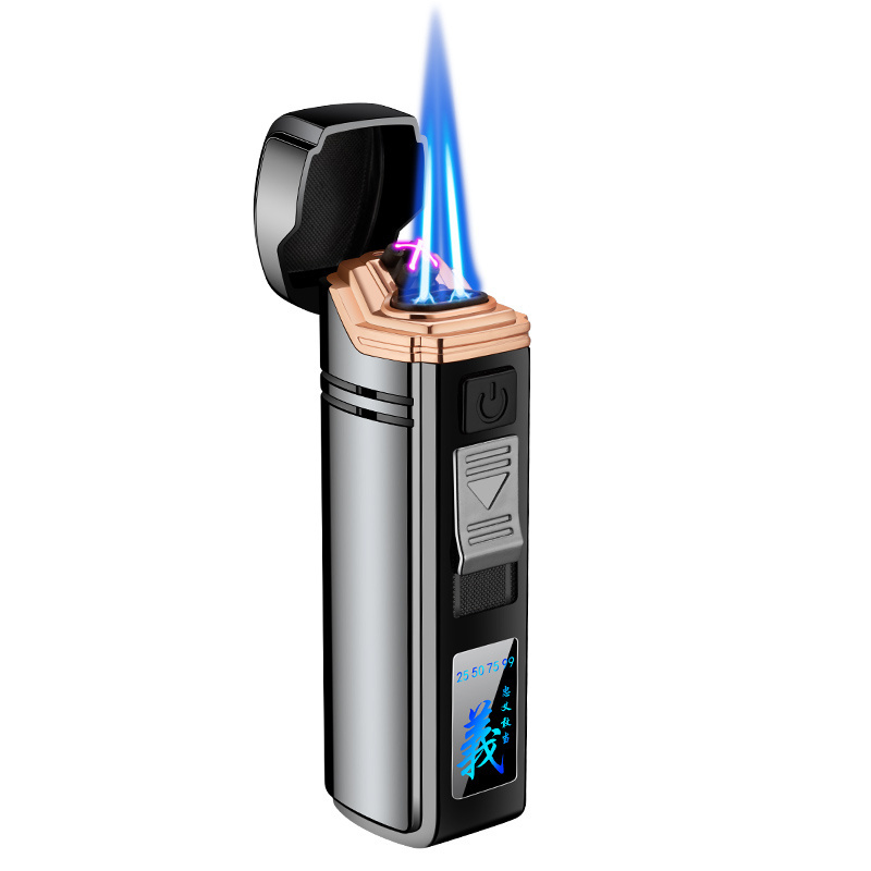 Wholesale Outdoor Direct Gas Electric Dual Use Arc Lighter Inflatable Cigar Metal Windproof Electronic Lighter