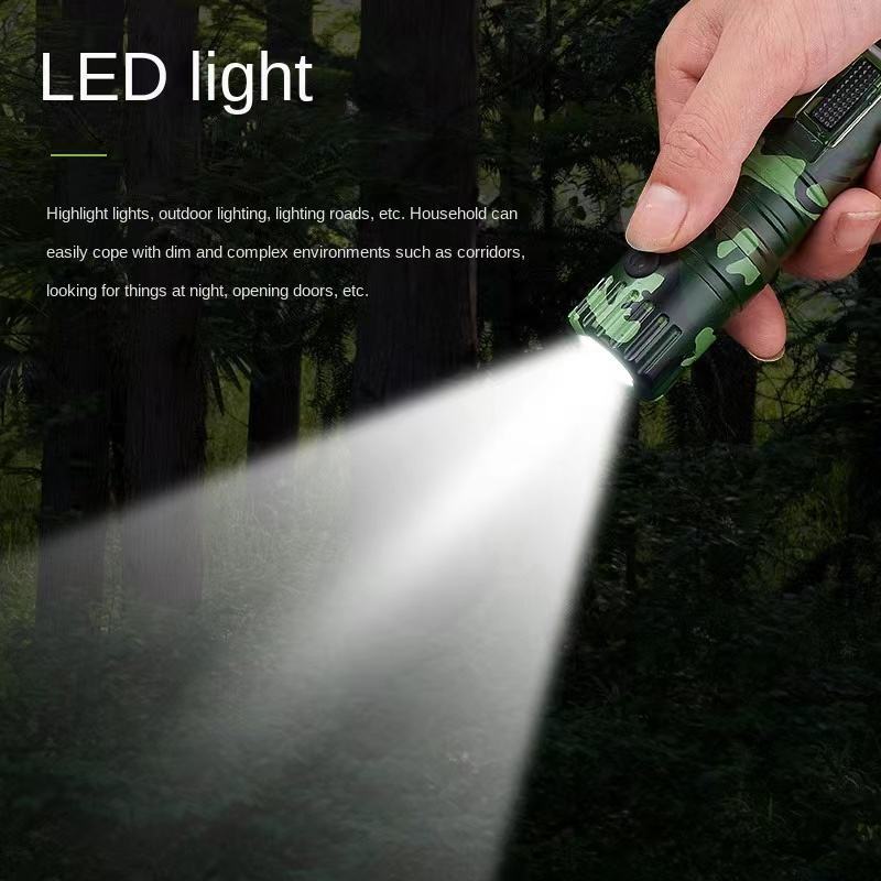 Wholesale Multifunctional Waterproof Flashlight Double Direct Jet Flame Lighter Outdoor Camping Lighting Lighter