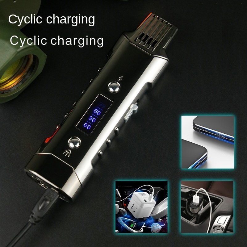 Multi-Function Double Arc Lighter Double Flame Lighter Flash Light Usb Charging Power Display Windproof Cigarette Cigar Lighters