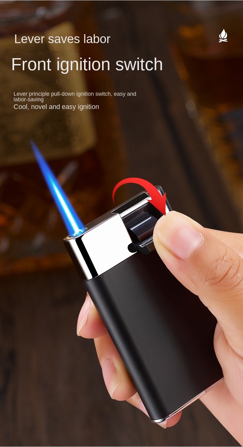 Wholesale Custom Inflatable Torch Lighter Triple Jet Flame Cigar Lighter With Cigar Knife/refillable Butane Gas