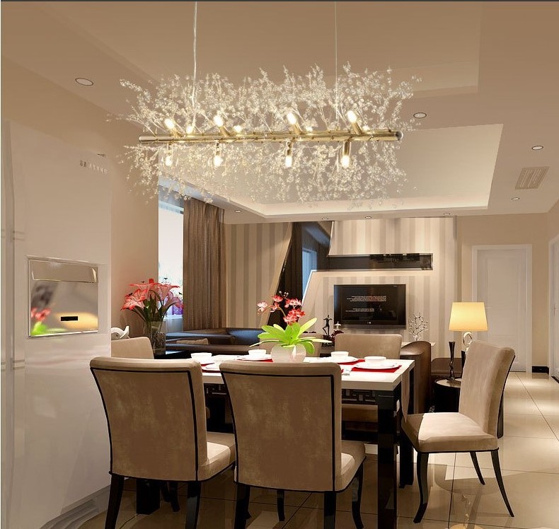 Modern Firework Crystal Chandeliers Dandelion Led Ceiling Lights Fixture for Living Room