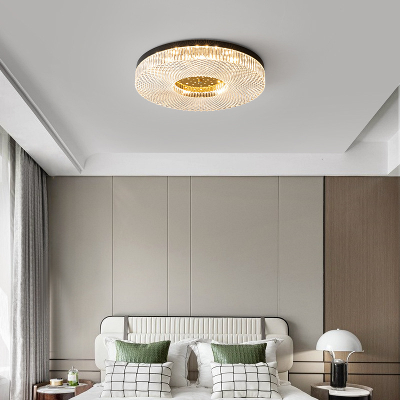 Nordic minimalistic modern lighting design with creative crystal brass LED light study ceiling chandelier luxury