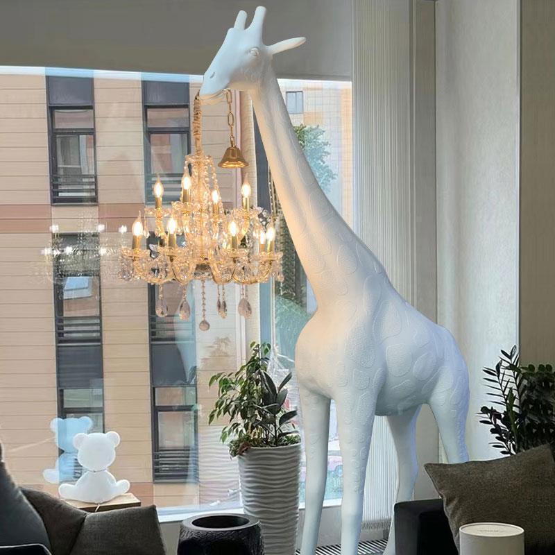 Creative Living  Designer Luxury Giraffe Living Room Home Decor Crystal Floor Lamp Chandelier