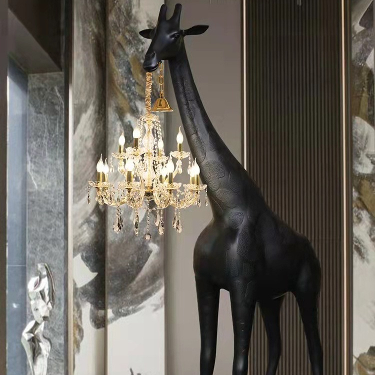 Creative Living  Designer Luxury Giraffe Living Room Home Decor Crystal Floor Lamp Chandelier