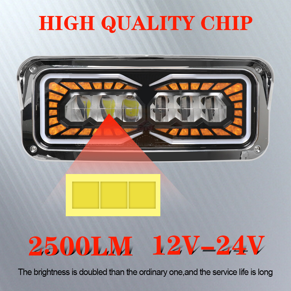 Auto Lighting System Led Rectangular High Low Beam Headlight For Freightliner fld 120