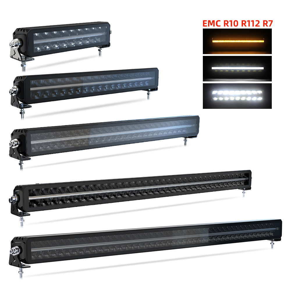 Brightest 22 32 42 52 Inch Spot Driving Beam strands Car E-marked ECE R112 White Amber DRL Position LED Light Bar