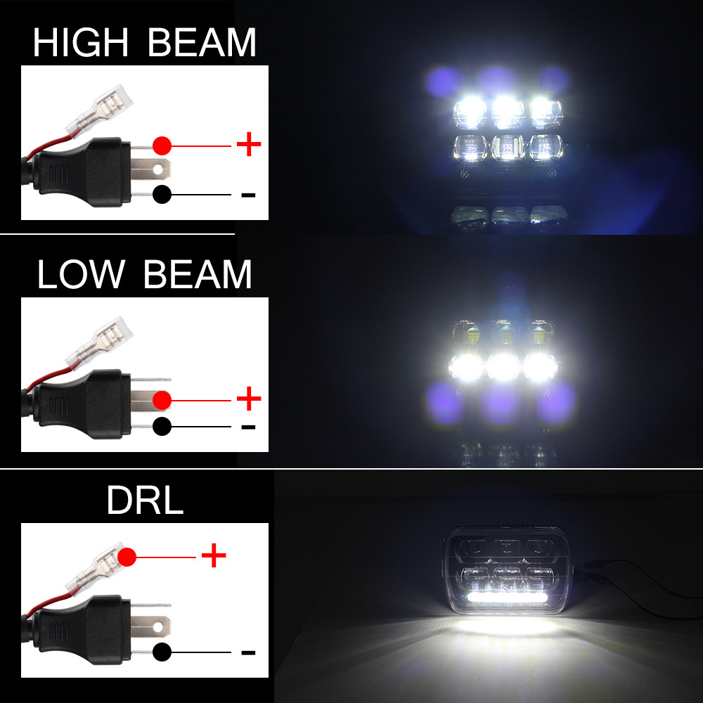 Led Sealed Beam Square 5x7 Inch Led Headlight 65W Rectangular Led Car Truck Headlight