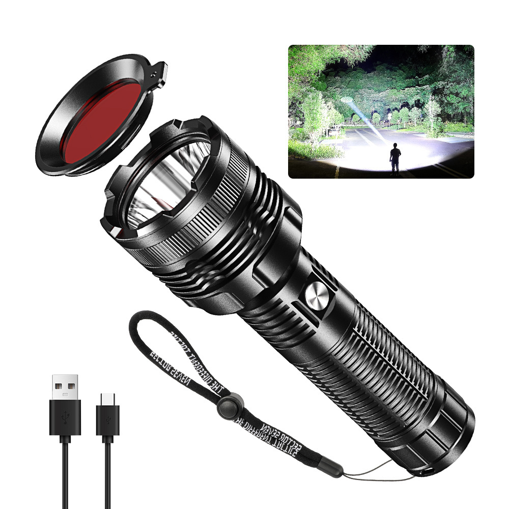 white laser long range self defense waterproof portable rechargeable led tactical lanterns torch light flashlights