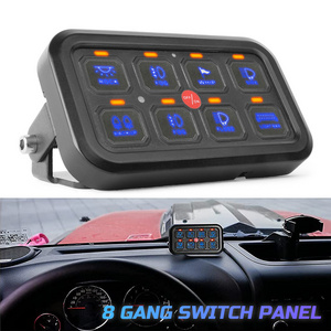 Boat Car Off Road Auxility Lights 24V 12V 8 Gang Switch Panel With Circuit Control Box