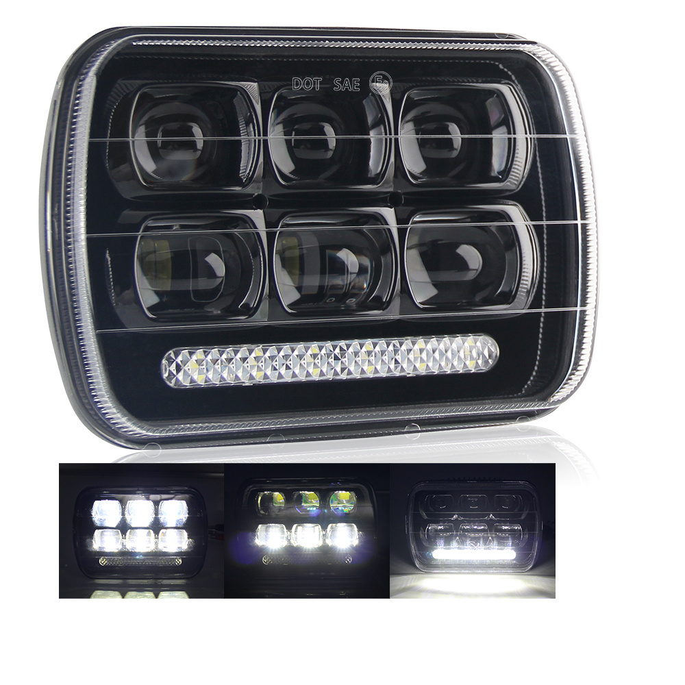 Led Sealed Beam Square 5x7 Inch Led Headlight 65W Rectangular Led Car Truck Headlight