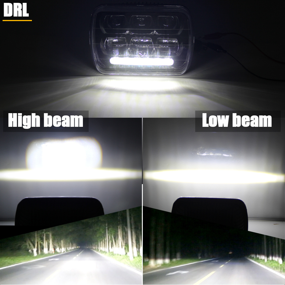 Led Sealed Beam Square 5x7 Inch Led Headlight 65W Rectangular Led Car Truck Headlight