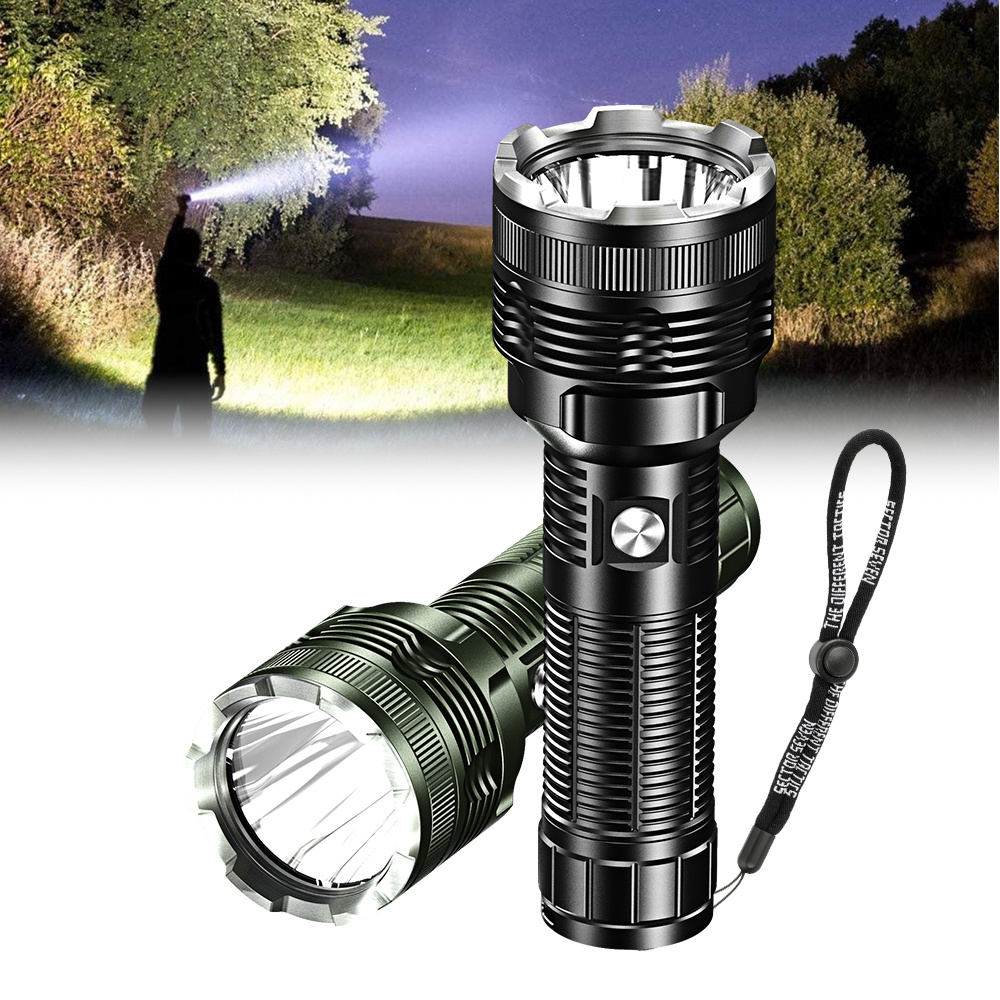 High Power 12V 16600LM Rechargeable LED Zoomable Flashlight for Outdoor Camping LED torch flash light