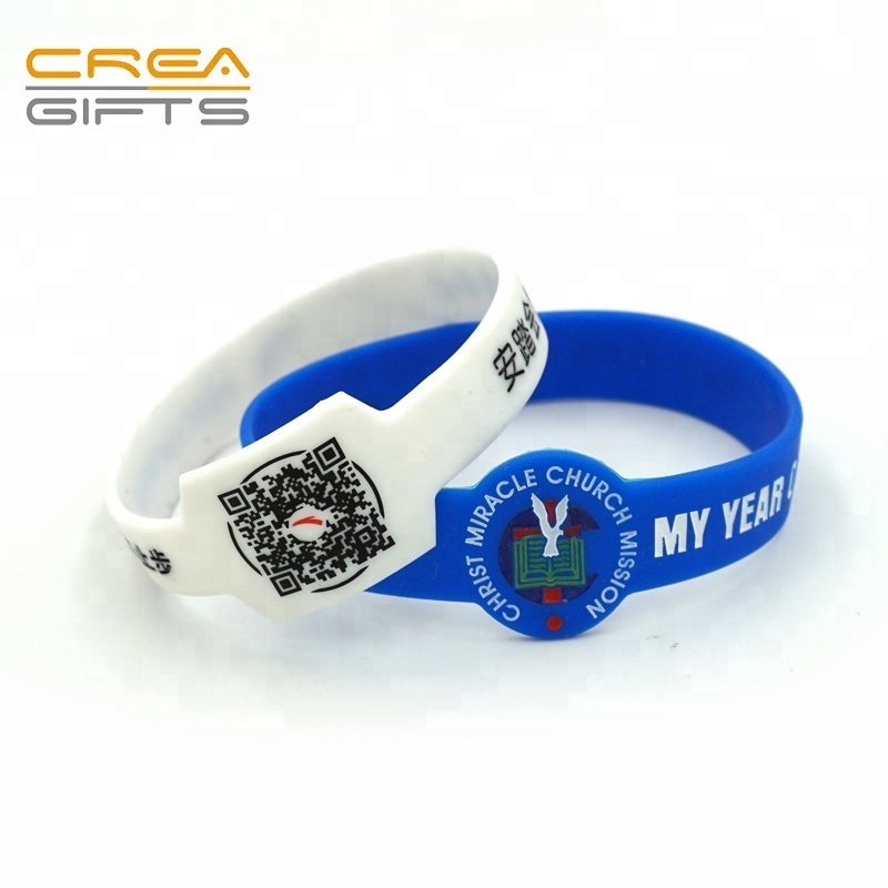 Custom Adjustable Silicone Bracelet Magnetic qr Code Party Personalized Fitness Wristband Gym Rubber Silicone Wrist Band for Gym