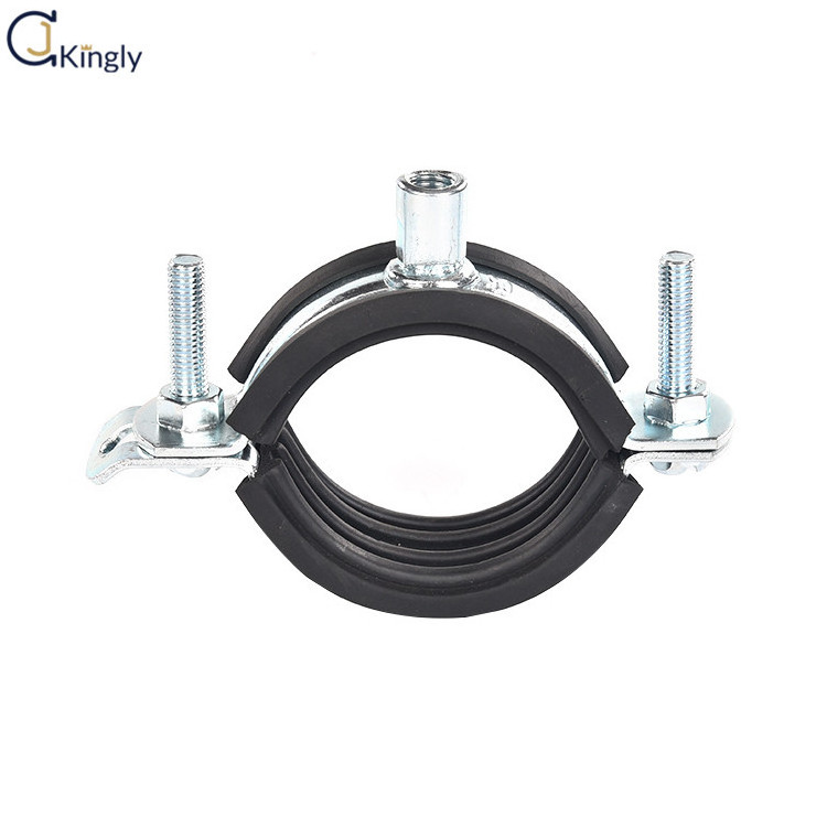 2'' OEM accepted rubber lined two screws galvanized tube clamp pipe hangers heavy duty clamp for fire sprinkler