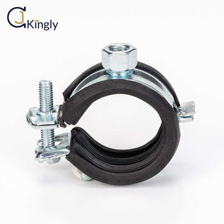 1-1/2Inch Hinged easy closing pipe bracket one screw rubber lined pipe clamp tube clamp with combi boss