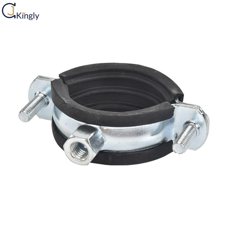 8inch tube clamp steel pipe hangers with rubber single ring pipe clamps for all types of tube