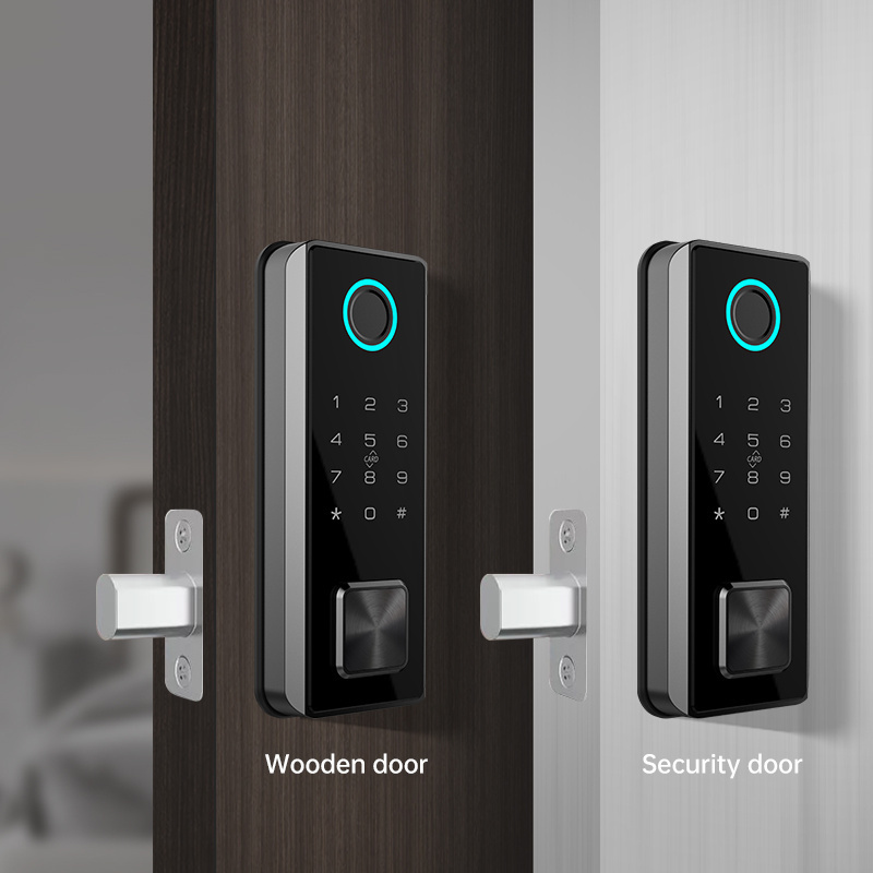 Automatic Deadbolt Ttlock App Card Keypad Smart Door Lock Tuya Hardware Key Fingerprint Biometric Wifi Ble Home 30mm-60mm