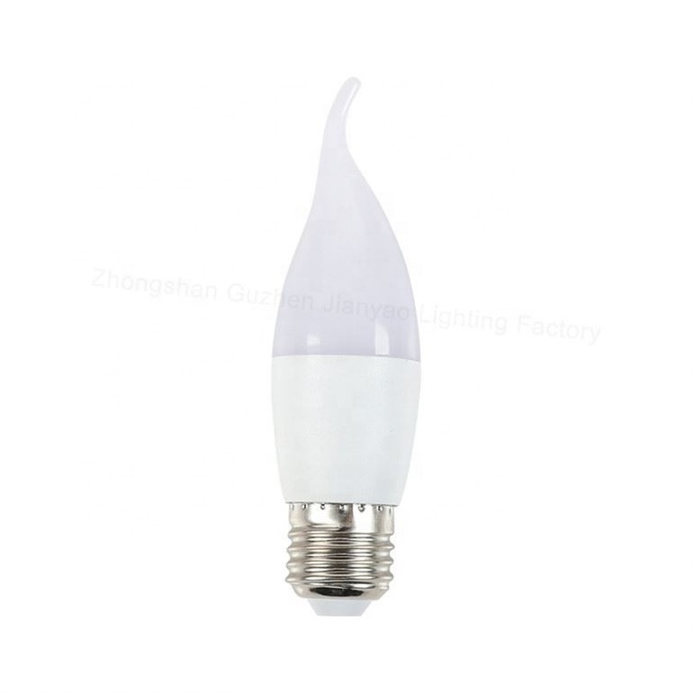 Factory Cheap Price Wholesale 3W 5W 7W E27 B22 Led Bulb White Candle Shape Led Light Bulbs