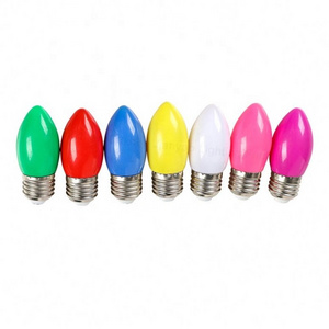 Plastic Led Candle Light Red Green Blue Yellow Color Light Bulb For Festival Wedding Decoration