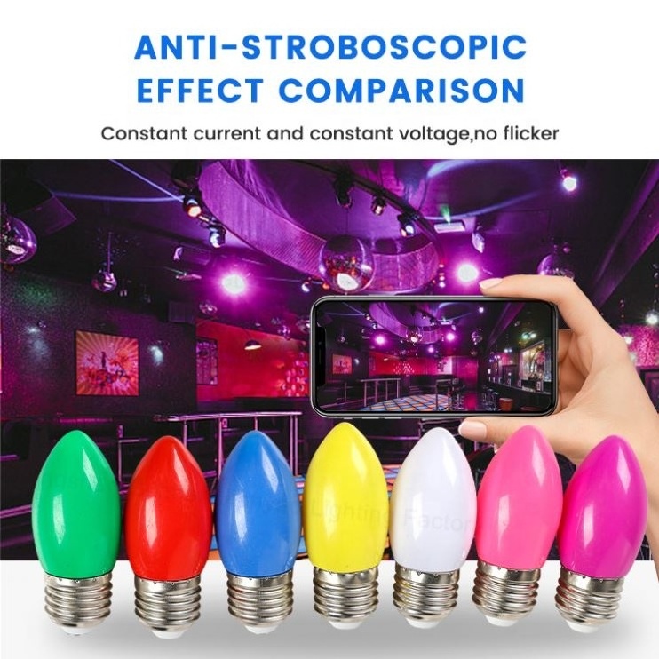 Wholesale Outdoor&Indoor Led Light Bulb Candle Shape Light Colorful Bulbs