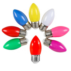 Red Yellow Blue Pink Atmosphere color led lamp bulb candle bulb 1W 2W 3W B22 E27 Colorful Led Light Bulb Bedroom Livingroom