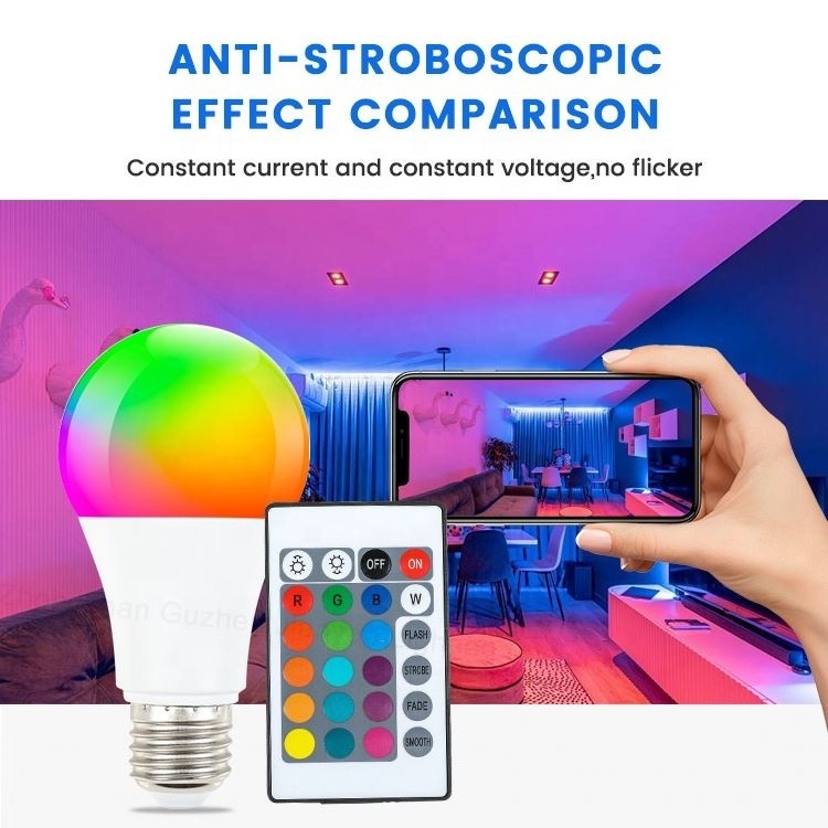 RGB Colored Bulb Chroma E27 B22 Factory Direct Price Remote Control Manufacturer Light bulb led Lamp Energy Saving High Quality