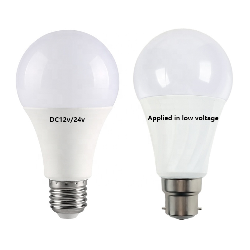 Manufacturer DC12V/24V/36V Cool Warm White Ra>80 E27 B22 Bulb LED  SMD 5W 7W 12W A55 A60 A65 LED Bulb