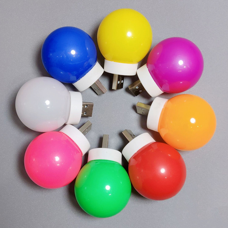 LED Creative Night Light Portable Mini USB Small Round Bulb G45 Small Gift Colorful Atmosphere Light Wholesale