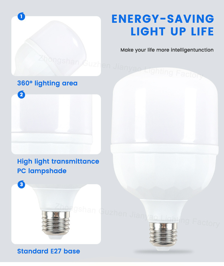 Factory Direct Energy Saving Lamp Aluminum Pbt Lighting Indoor E27 Lamp Light Bulbs Led