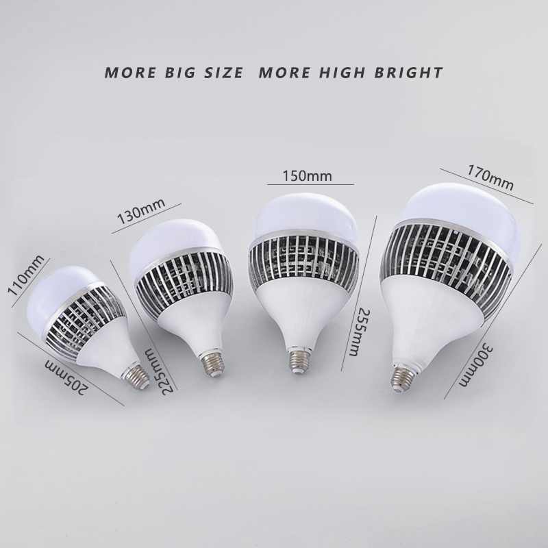 China Factory LED Light Bulbs Fins Aluminum Radiator Street Yard Light Lamp 100W 150W E27 E40 High Power High Lumen LED Bulb