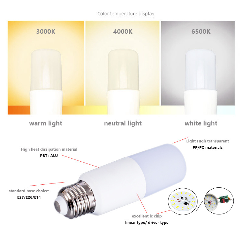 Led Light Bulb Stick 5 watt 9watt 12wtt 15watt Plc G24 E27 Led Bulb  T Shape Led Bulb Oem 90 80 Net for DOB