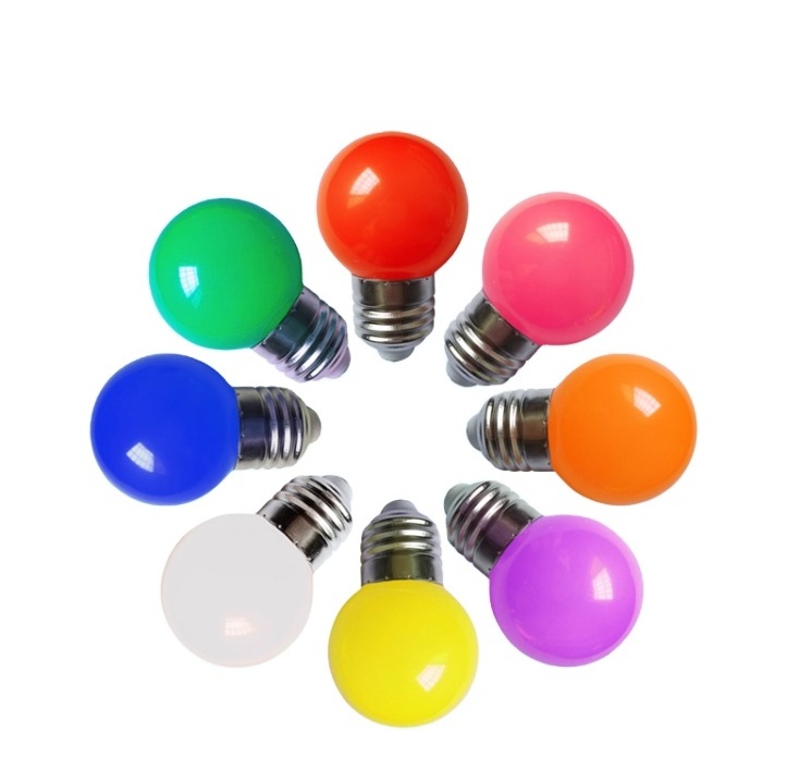 G45 LED golfball round shape red blue yellow green orange white pink colorful garden string light bulb 0.5W 1W 1.5W E27 B22