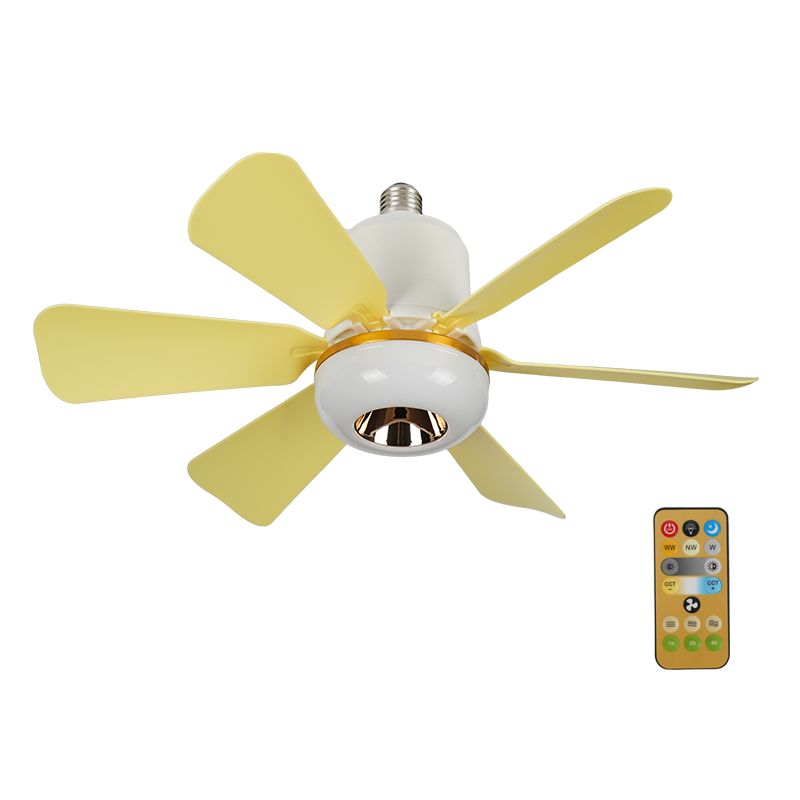 Factory 0 Ceiling Fan with Light Remote 3color Speeds E27 Bladeless Dimmable LED Socket Fan Lights