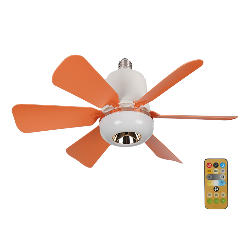 Factory 0 Ceiling Fan with Light Remote 3color Speeds E27 Bladeless Dimmable LED Socket Fan Lights