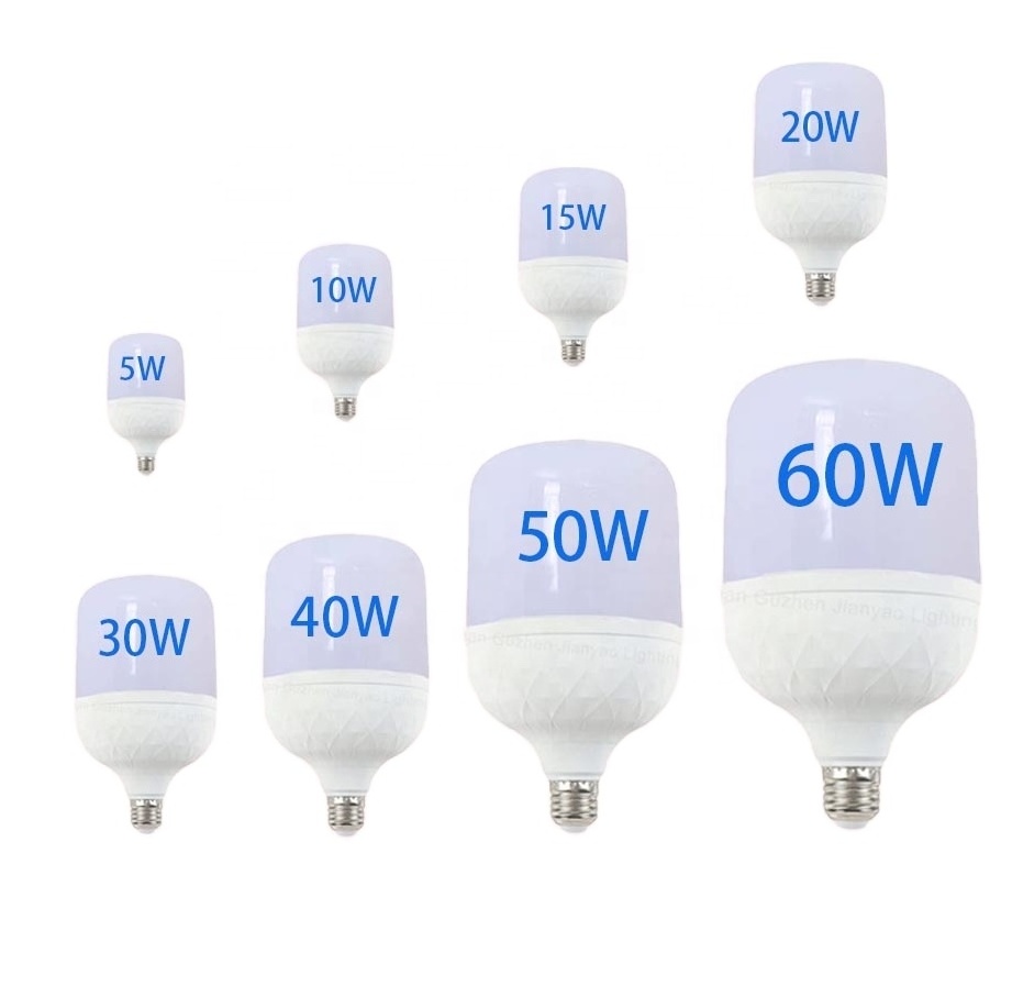 Manufacturer Wholesale T Shape 5W 10W  20W 30W 40W 50W 60W High Brightness High Quality E27 Factory Price LED Bulb Indoor Lamp