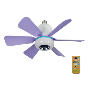 Factory 0 Ceiling Fan with Light Remote 3color Speeds E27 Bladeless Dimmable LED Socket Fan Lights