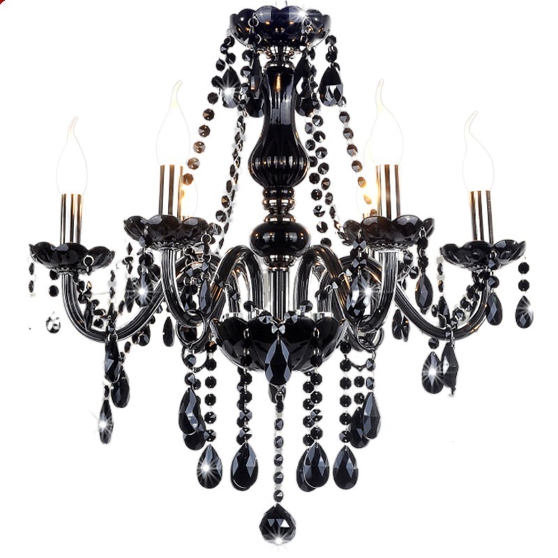 New Modern Black crystal chandeliers lighting for Livingroom Bedroom indoor lamp K9 crystal