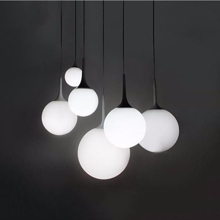 Simple Loft Milk White Ball Pendant Ceiling Lamp Glass glass ball pendant light