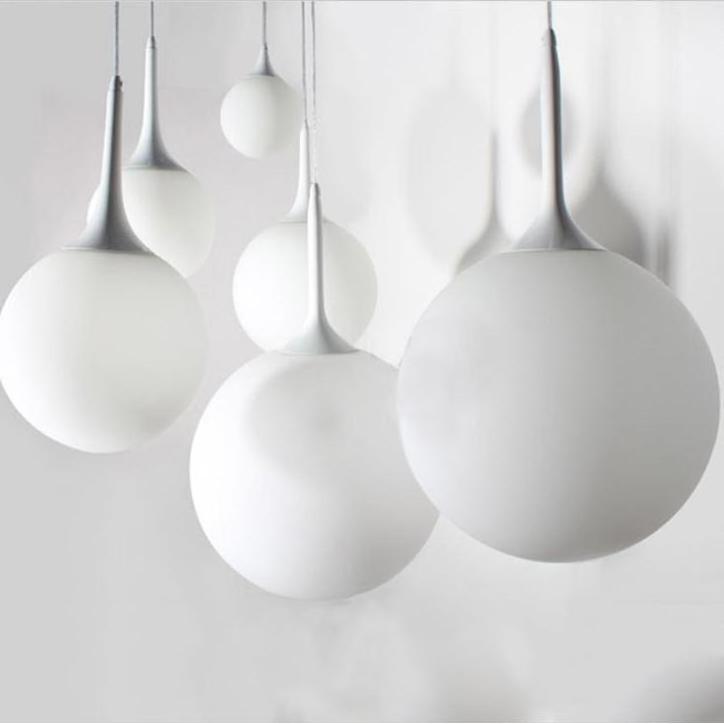 Simple Loft Milk White Ball Pendant Ceiling Lamp Glass glass ball pendant light